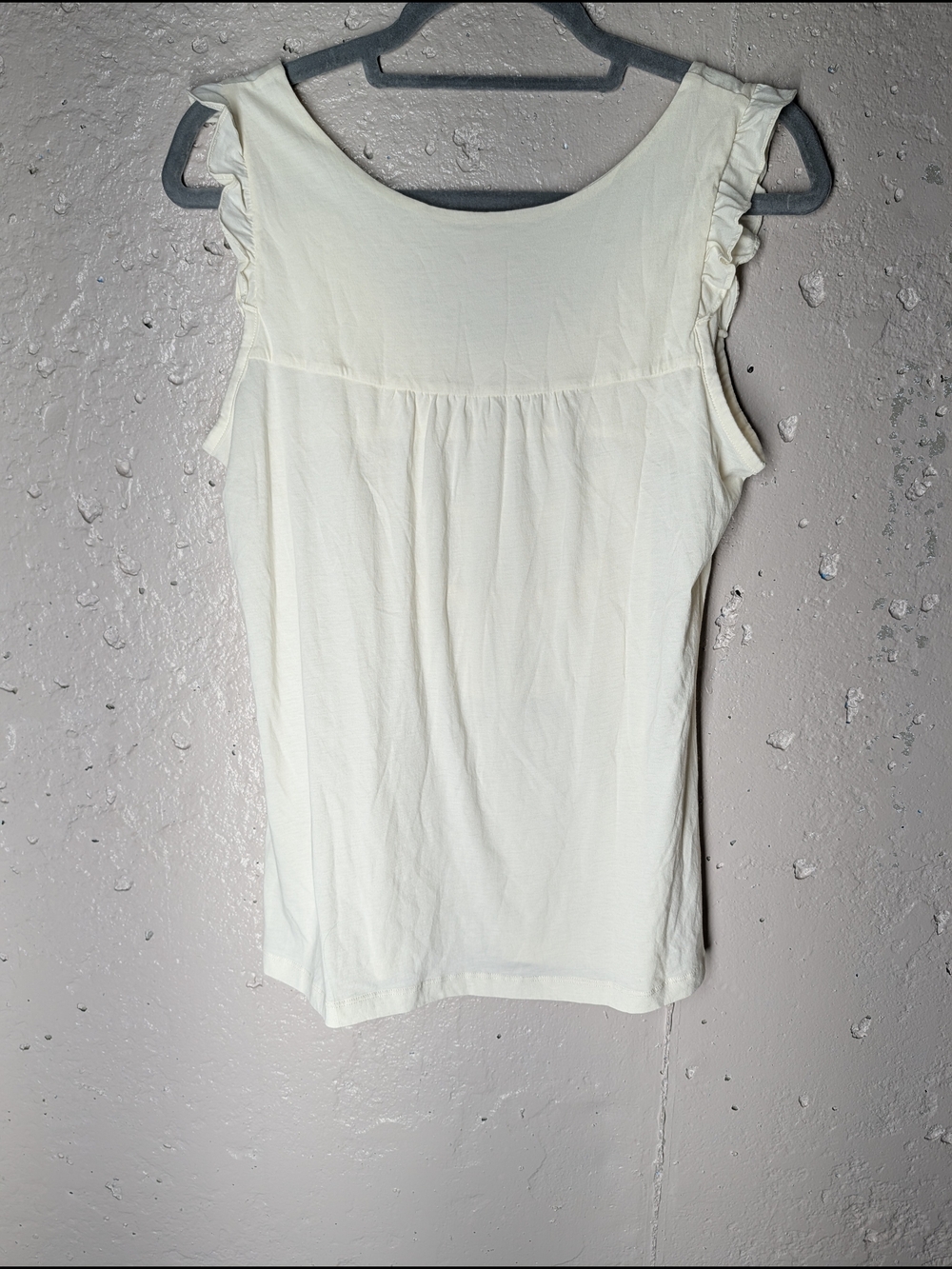 Garnet Hill Ivory 100% Cotton Ruffle Romantic Victorian Tank Top Size M - Picture 6 of 6